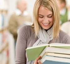 Students with books